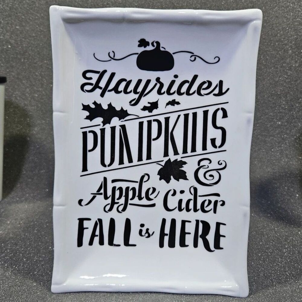 Glass decorative fall plate
